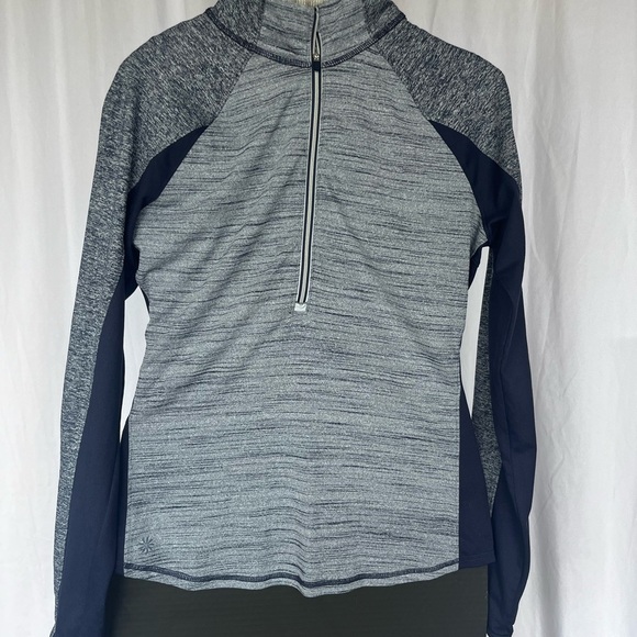 Athleta Tops - Athleta Gray and Blue Fitted Raglan Sweatshirt sku 037